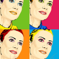 Dame | Vektorillustration im Stil Warhol