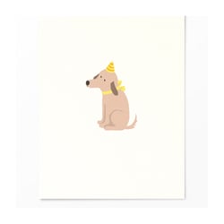 Postkartenmotiv Hund mit Partyhut