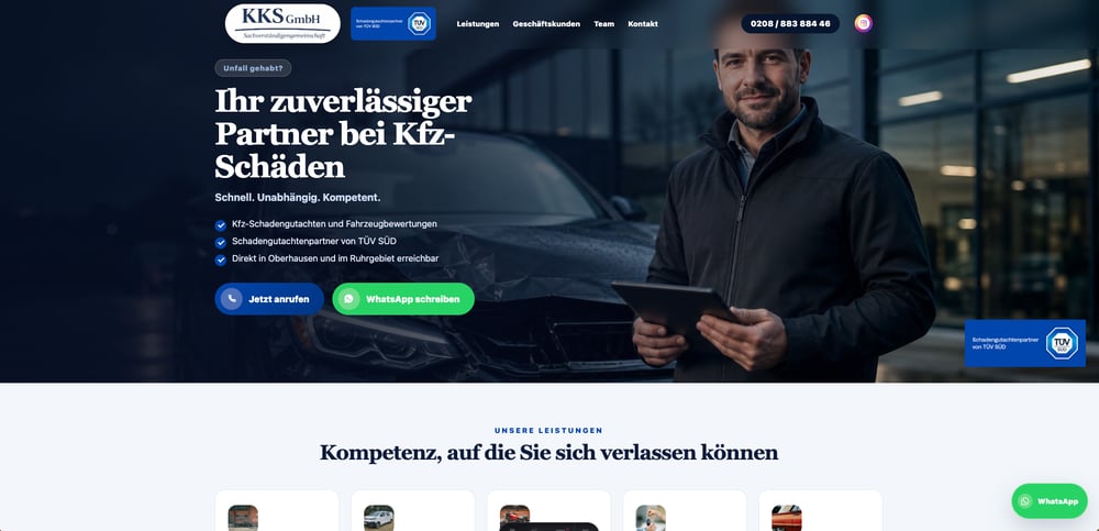 KKS Unternehmenswebsite – Startseite
