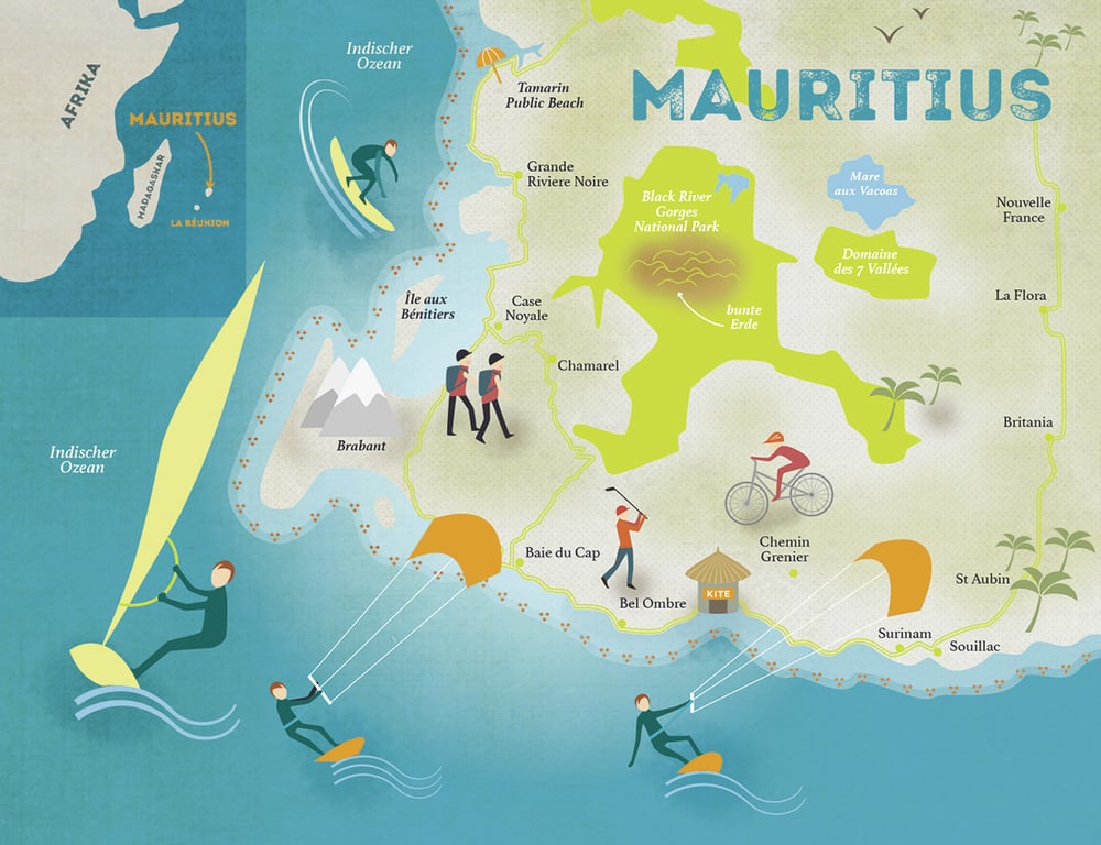 Mauritius-Landkarte für FIT for FUN