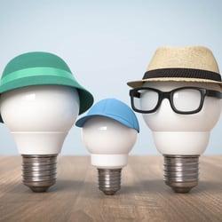 3d Character „Glühbirnen als Familie“