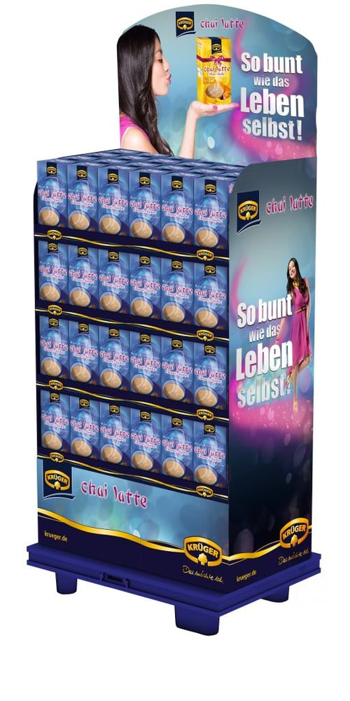 3D Display Gestalltung + Rendering sowie Reinzeichung Chai Latte Display für POS