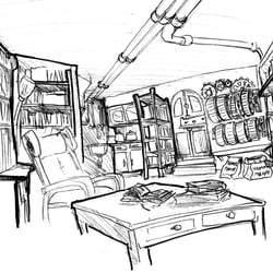 Locationdesign; Bleistiftskizze