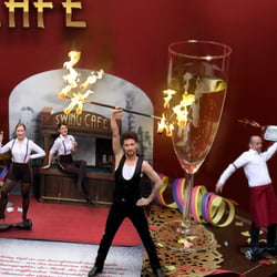 Promotion für Strassentheater  „SwingCafé“.   Kunde: Flowmotion Dance Company