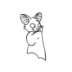 Illustration eines Klassenmaskottchens Fledermaus