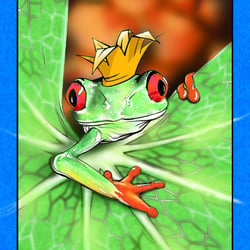 Frosch blau