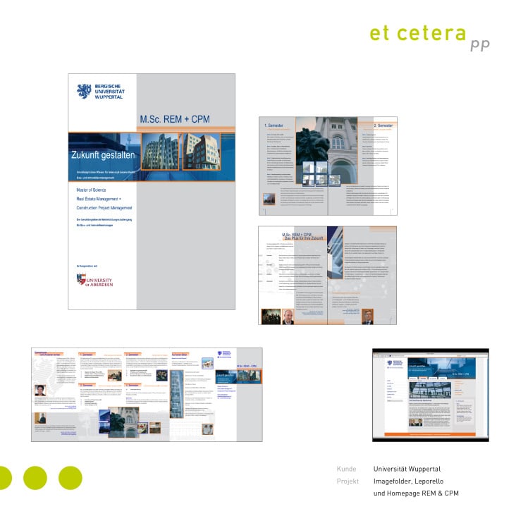 Folder, Leporello und Homepage für REM & CPM