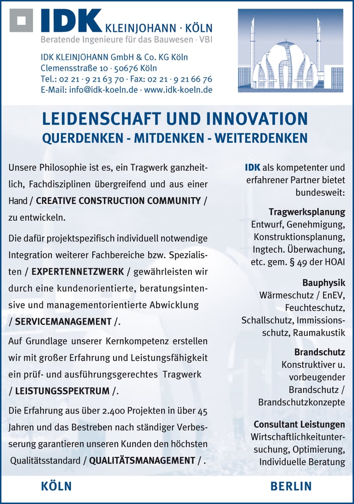 Anzeige ArchitektenSpiegel Erstausgabe
