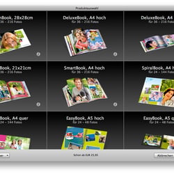 Dialog zur Auswahl des Buchtyps bei Neuerstellung eines Buches.