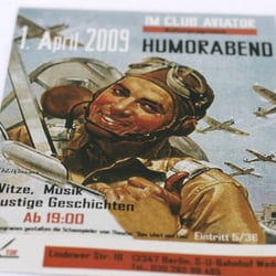Flyers für Humorabend im AVIATOR