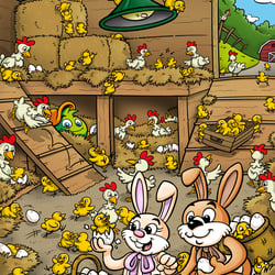 Illustration Wimmelbild „Ostern“