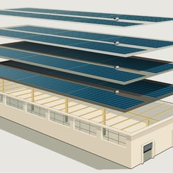 Möglicher Dachaufbau verklebbarer PV Dünnschicht-Module