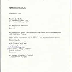 First Disney Animation Contract
