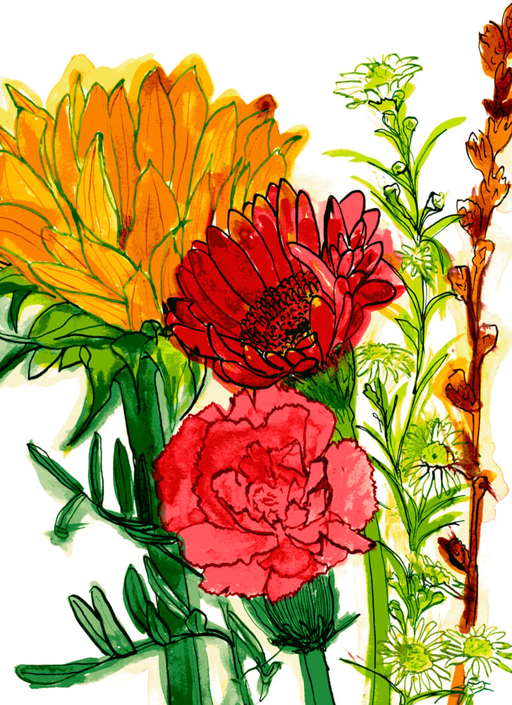 Arrangement,  Tusche auf Papier, A4