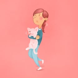 Mädchen mit Hund