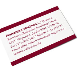 Franziska Witzmann Lektorat – Business Card