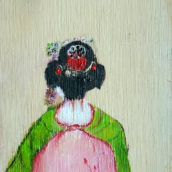 Geisha (Acrylix on Wood 18×8cm)