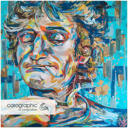 Porträt Pop Art Malerei von Carolyn Mielke carographic Kunst bunte Gesichter