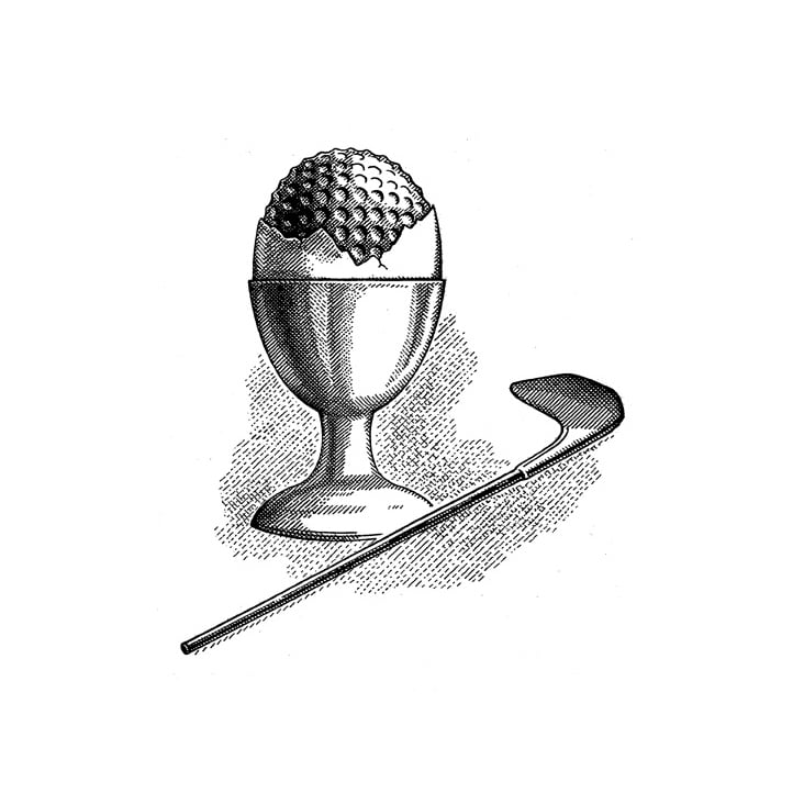 Golfball als Ei