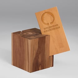 Obermeier Holzindustrie, Logo und Infomaterial