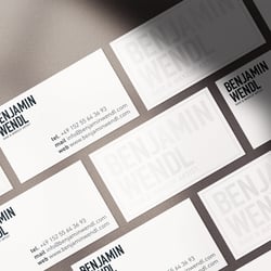 Visitenkarte mit Veredelung „Benjamin Wendl“