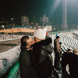 Bosnia Blues, Young couple in stadium , Reportage in Sarajevo 2013