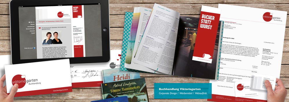 Buchhandlung Viktoriagarten – Corporate Design / Webdesign
