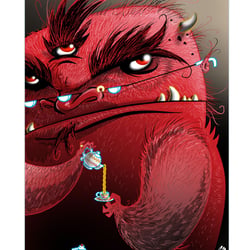 28 = Geburtstagsmonster / Plakat Illustration