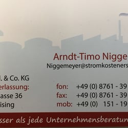 Visitenkarte Rückseite