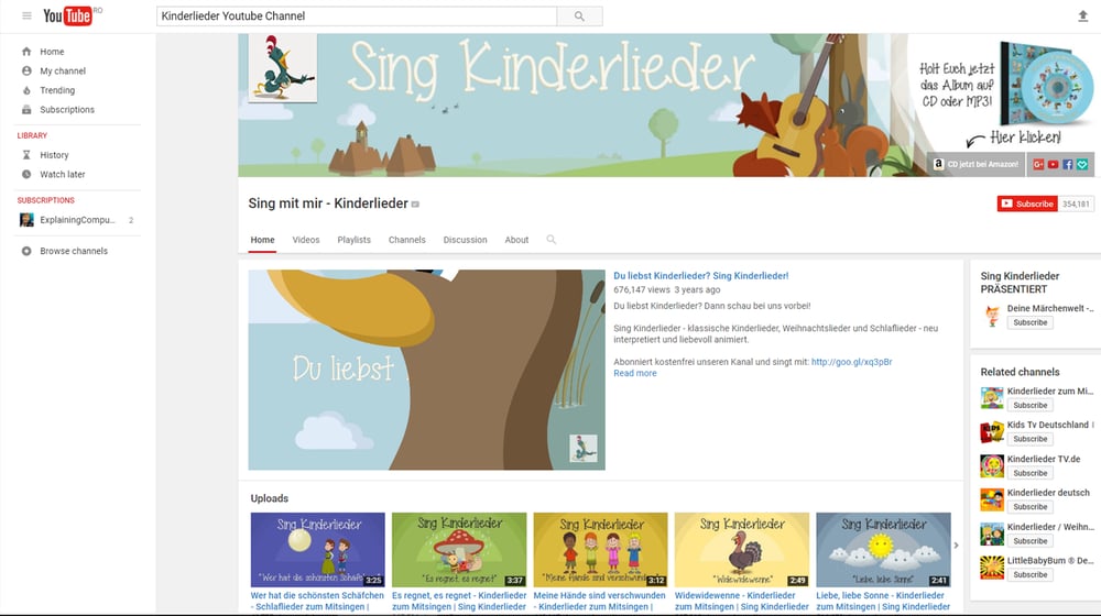 Kinderlieder YouTube Channel