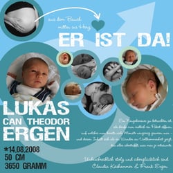 Mailing zur Geburt, Layout und Babyfotos
