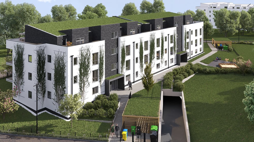 Wohnhaus Blick in die Tiefgarage