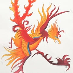 aquarell, dragon- vorlage fúr seidenmalerei