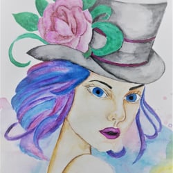 Blue Haired Flower Girl