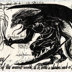 Balrog, Tusche auf Büttenpapier