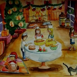 In der Weihnachtsbäckerei klein