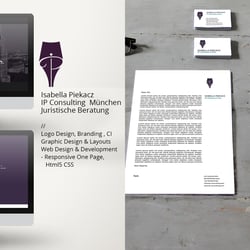Lawyer Logo, Briefpapier und Website