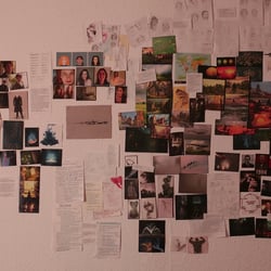 Ideenwand (selbst erstellte Collage mit eigenem Bildmaterial und Inspirationsquellen)