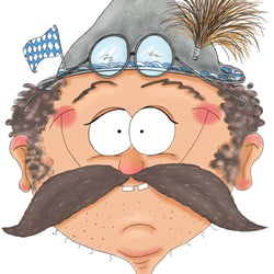 Bayrisch, Wiesn, Oktoberfest, München, Karikatur Mann