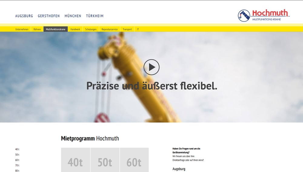 Die Hochmuth Firmenwebseite