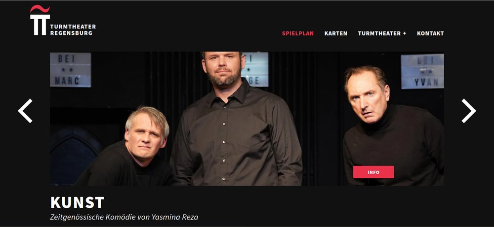 Die WordPress Webseite des Turmtheaters Regensburg