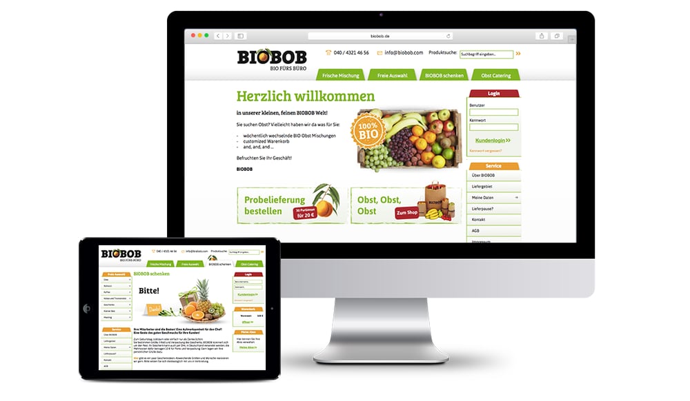 Website „Biobob – Bio fürs Büro“