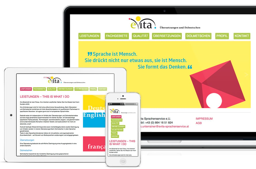 Konzeption und Gestaltung der Website