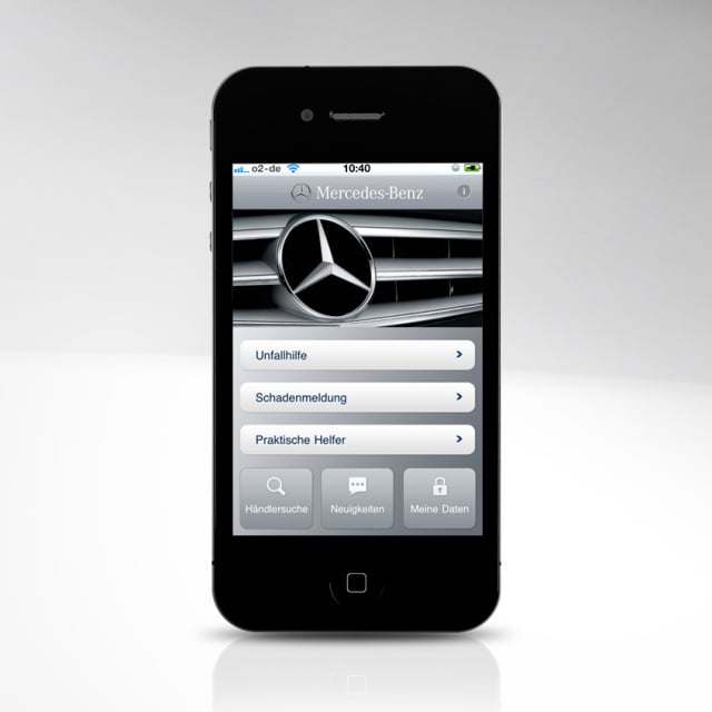 Design der Mercedes-Benz Service iPhone App.