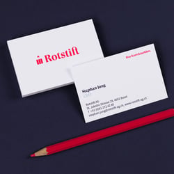 SUAN Rotstift Textkorrektur Re-Design Basel Bern Visitenkarten