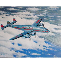 Lockheed Constellation der TRANS WORLD AIRWAYS-TWA, ÖL auf Leinwand