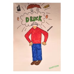 INKTOBER-21 TAG 9 – THEMA:Pressure. Arbeiten unter Druck=Boom. Take it easy!