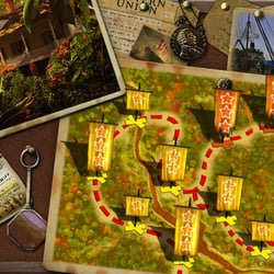 Der Spieler löst auf einer Schatzkarte Puzzles um an den Schatz zu gelangen.