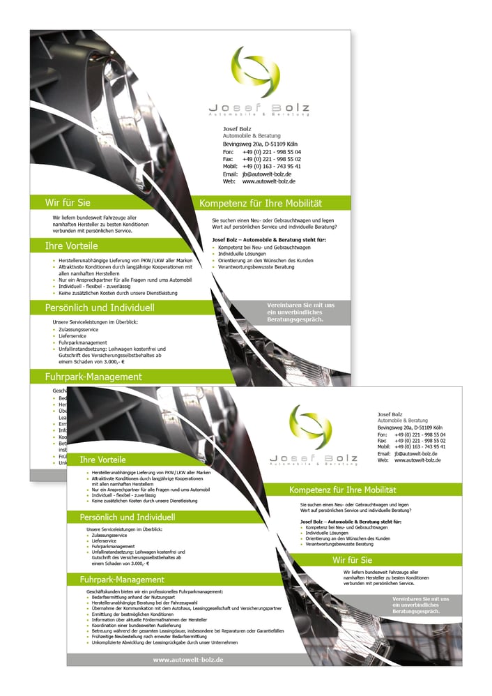 PDF Mailing im Hoch und Querformat, Versand per E-Mail an Kunden