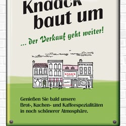 Umbauplakat für die Bäckerei Knaack